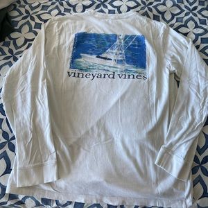 Vineyard Vines White Sailboat Long Sleeve
